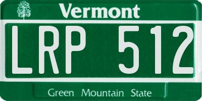 VT license plate LRP512
