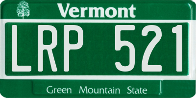 VT license plate LRP521