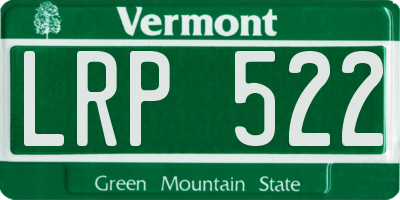 VT license plate LRP522