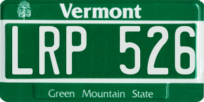 VT license plate LRP526