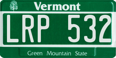 VT license plate LRP532