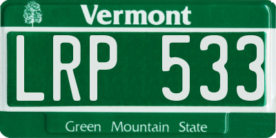 VT license plate LRP533