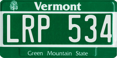 VT license plate LRP534