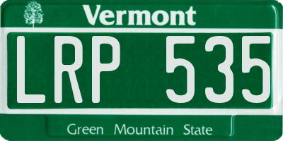 VT license plate LRP535