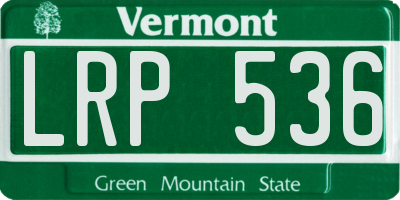 VT license plate LRP536