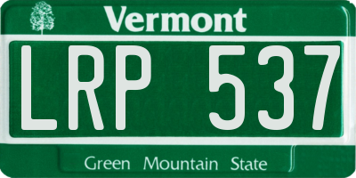 VT license plate LRP537