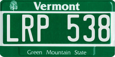 VT license plate LRP538