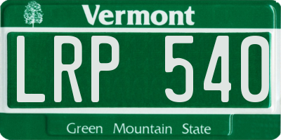 VT license plate LRP540