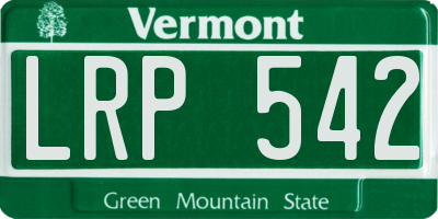 VT license plate LRP542