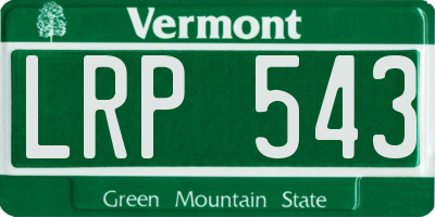 VT license plate LRP543