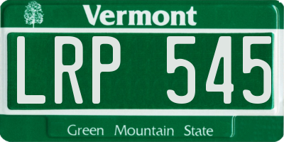 VT license plate LRP545