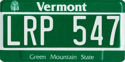 VT license plate LRP547
