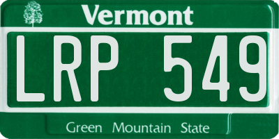 VT license plate LRP549