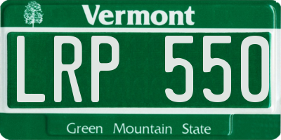 VT license plate LRP550