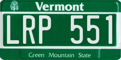 VT license plate LRP551