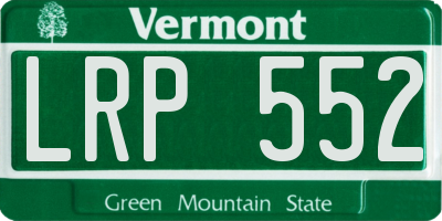 VT license plate LRP552