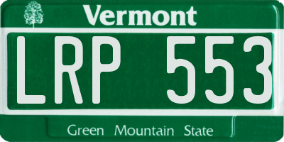 VT license plate LRP553