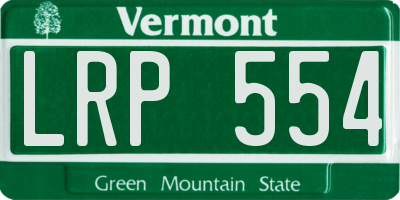 VT license plate LRP554