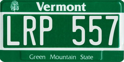 VT license plate LRP557