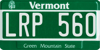 VT license plate LRP560