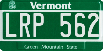 VT license plate LRP562