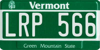 VT license plate LRP566