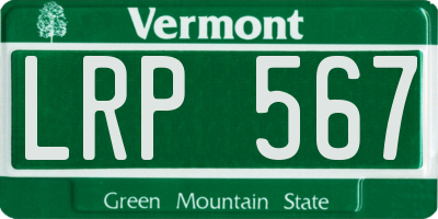 VT license plate LRP567