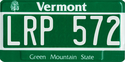 VT license plate LRP572