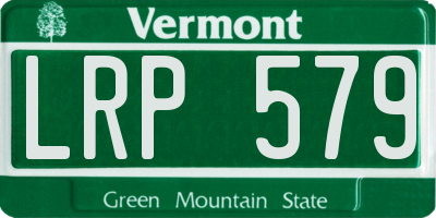 VT license plate LRP579