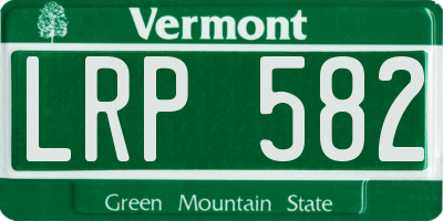 VT license plate LRP582