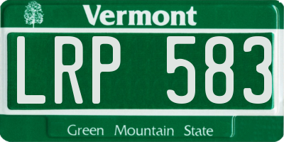VT license plate LRP583