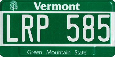 VT license plate LRP585