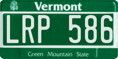 VT license plate LRP586