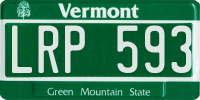VT license plate LRP593