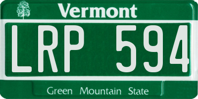 VT license plate LRP594