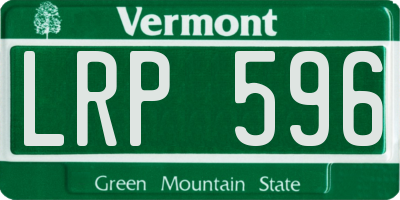 VT license plate LRP596