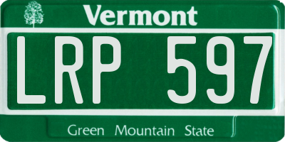 VT license plate LRP597