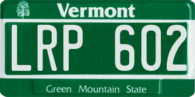 VT license plate LRP602