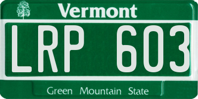 VT license plate LRP603