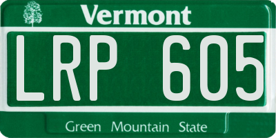 VT license plate LRP605