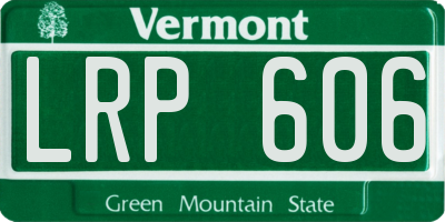 VT license plate LRP606
