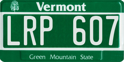 VT license plate LRP607
