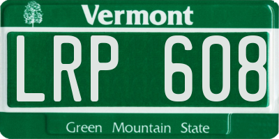 VT license plate LRP608