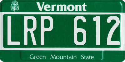 VT license plate LRP612