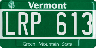 VT license plate LRP613