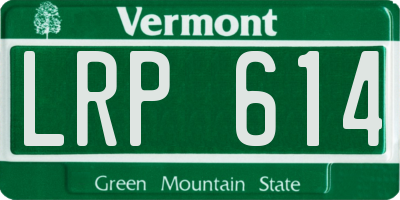 VT license plate LRP614