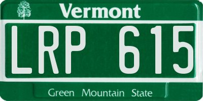 VT license plate LRP615
