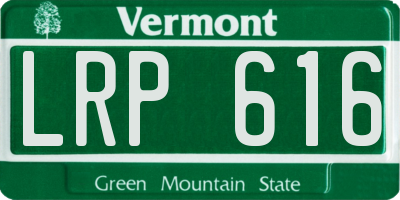VT license plate LRP616
