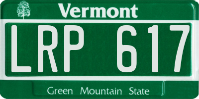 VT license plate LRP617