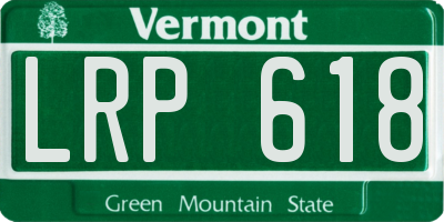 VT license plate LRP618